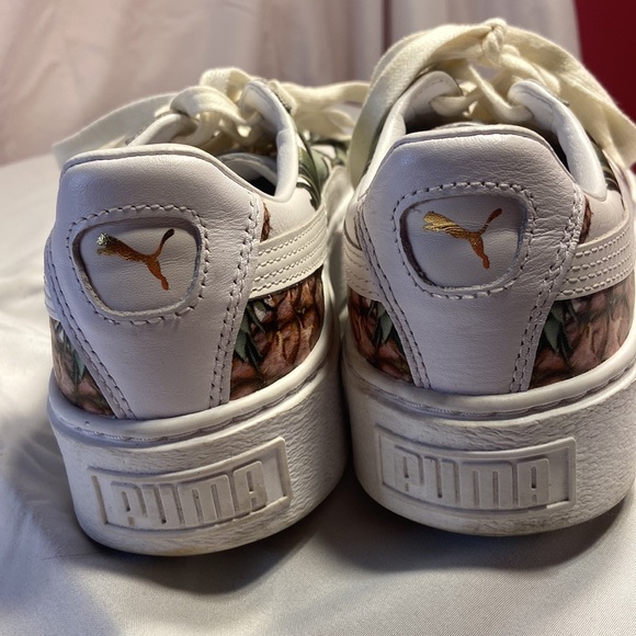 Puma Basket Platform Pineapple Gold White Trainer women Sz 7C US - Picture 7 of 13